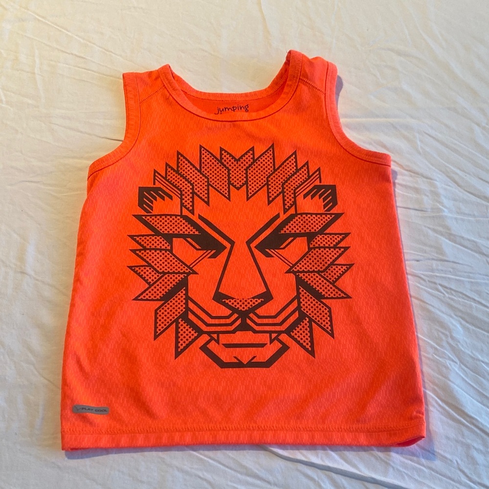 Ping Kids Orange Graphic Lion Tank Top